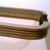 Detail of custom mill finish door handles